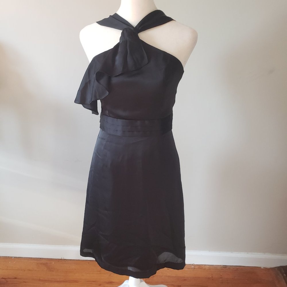 BCBG Paris Black Satin Cocktail Dress